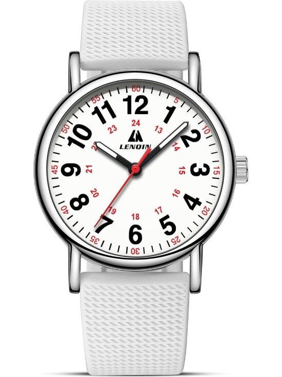 Women\'s White Leather Strap Analog Quartz Solid Luminous Dial Waterproof Watch main image 7